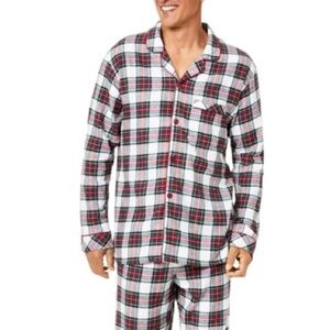 Macy’s Family PJs Men's Big & Tall Knit Pajama Top Stewart Plaid 1XB New